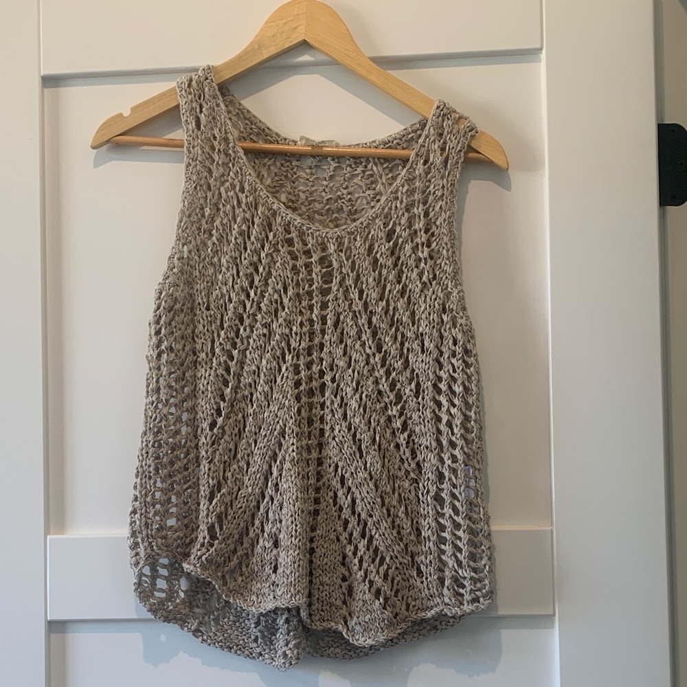 Eileen Fisher Taupe Knit Tank Top